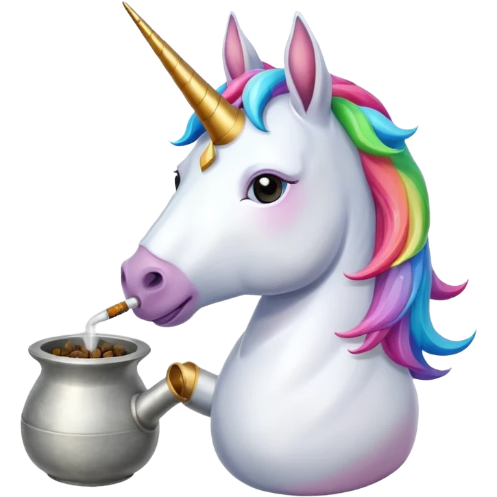Unicorn smoking pot emoji