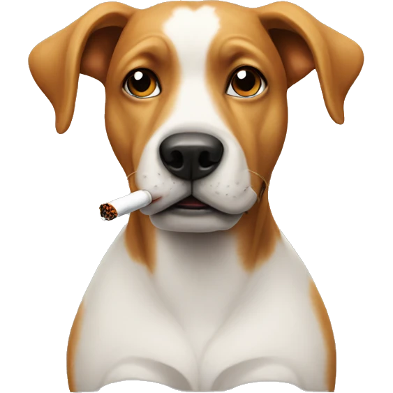 A dog smoking a cigarette  emoji