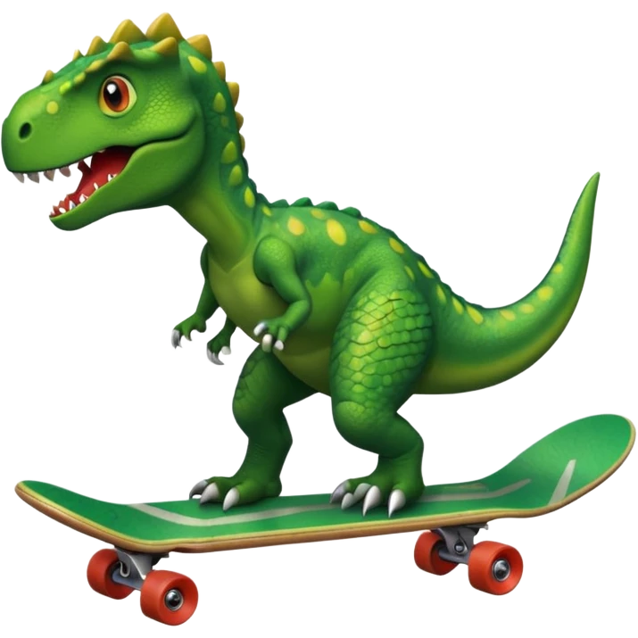 Dinosaur on a skateboard emoji