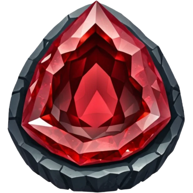 Natural crystal ruby-garnet-blood-obsidian-geode emoji