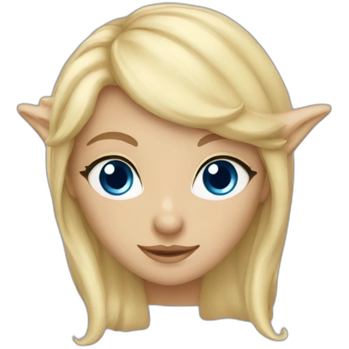 Une elfe blonde aux yeux bleus emoji