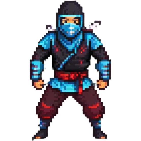 masked ninja in action stance emoji