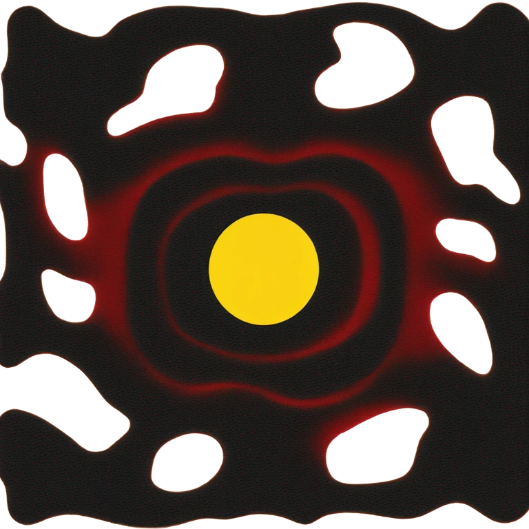 A wavy black and red rectangle with a yellow circle in the middle emoji