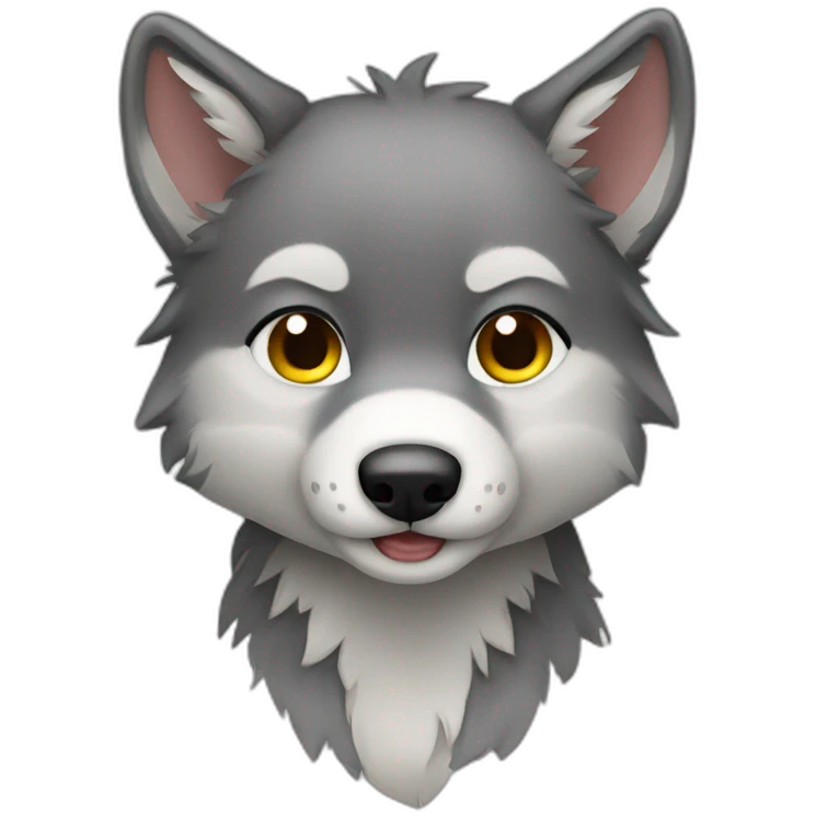 baby wolf hi emoji