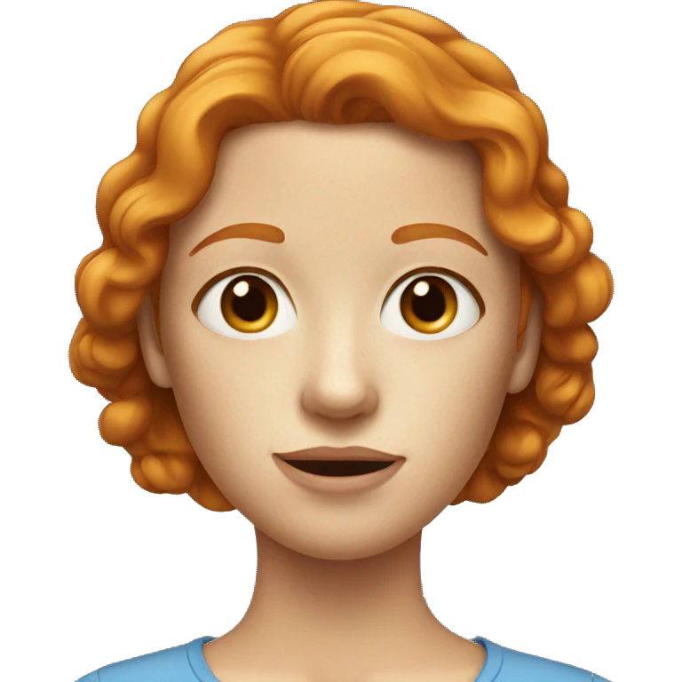 ginger woman with blue eyes emoji
