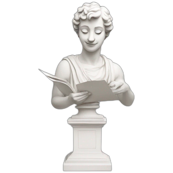 statue holding papers italy emoji