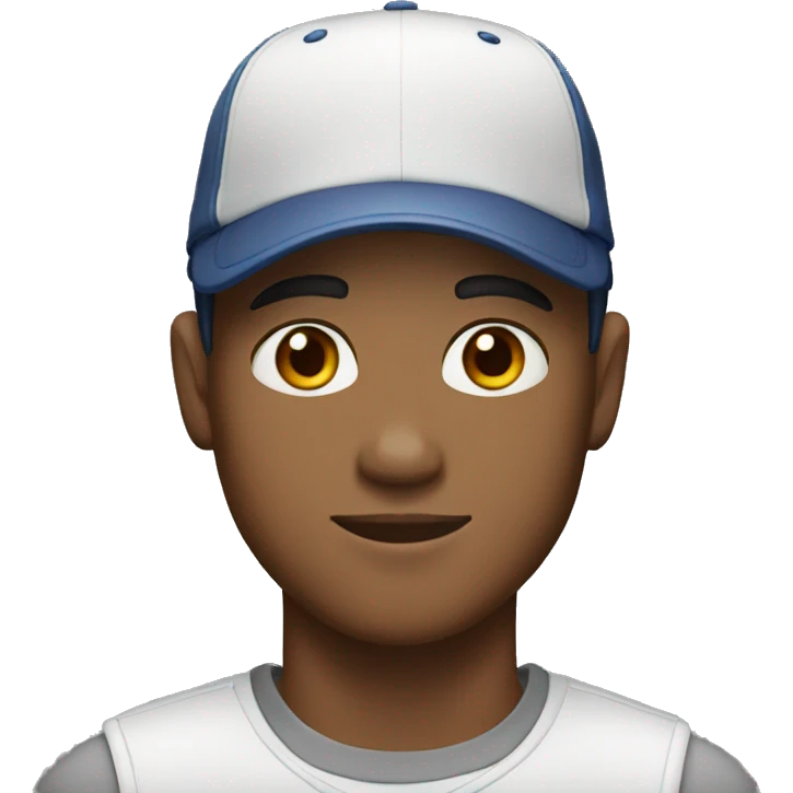 young guy in a cap with brown eyes and short hair  emoji