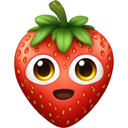 Una frutilla enojada con cara de amor. emoji