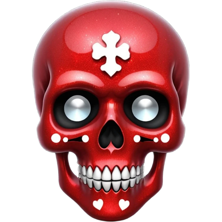 red glitter skull emoji