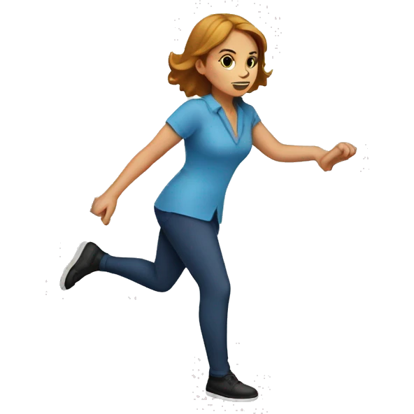 lady stepping on X marks the spot emoji