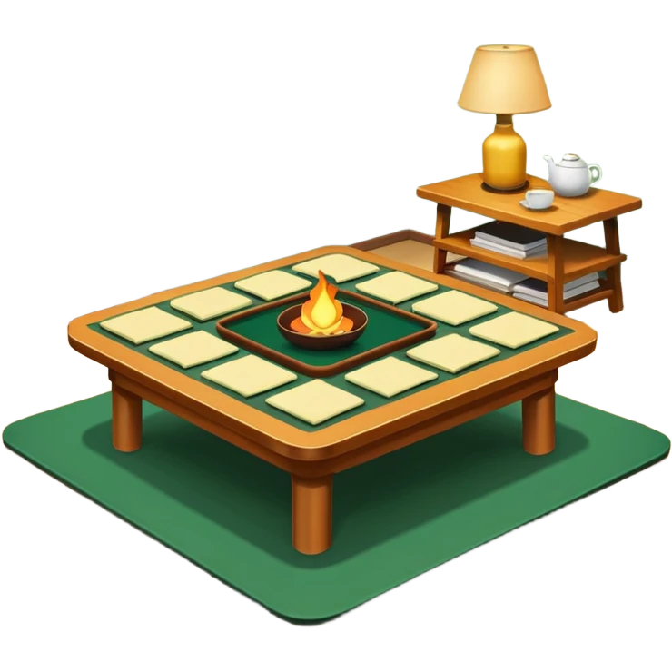 Japanese kotatsu table - green emoji
