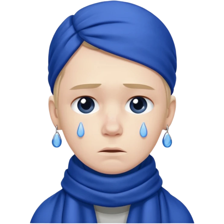 Sad Glasgow rangers fan wearing scarf only. emoji