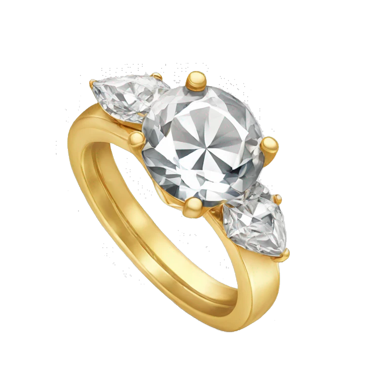 Engagement ring gold with diamond emoji