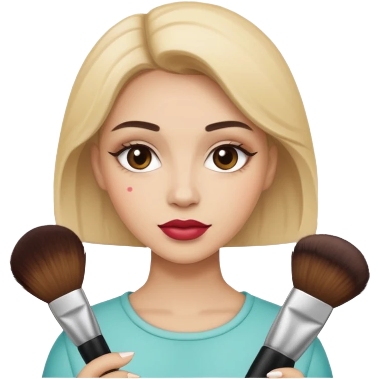 Holding make up brushes emoji