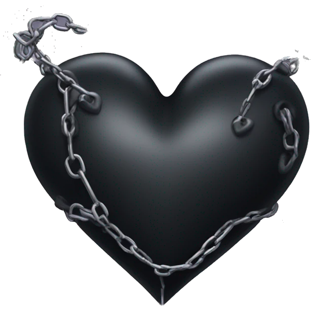 Black heart with chains  emoji
