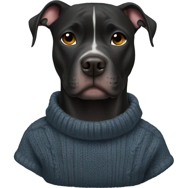 black pitbull wearing sweater emoji