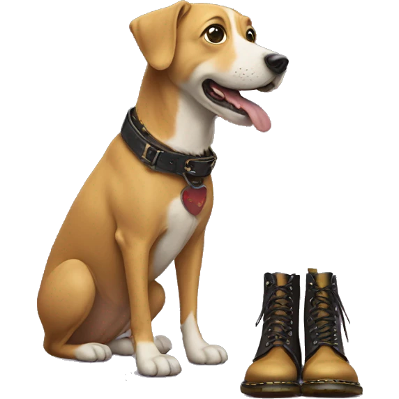 dog with dr martens boots emoji