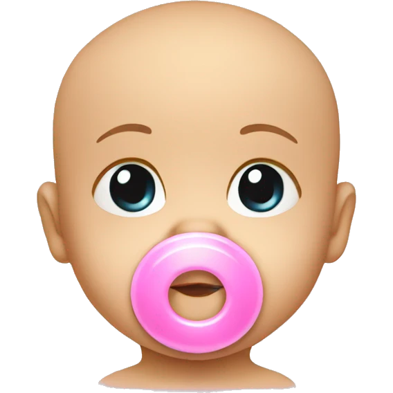 Newborn baby with pink  pacifier  emoji