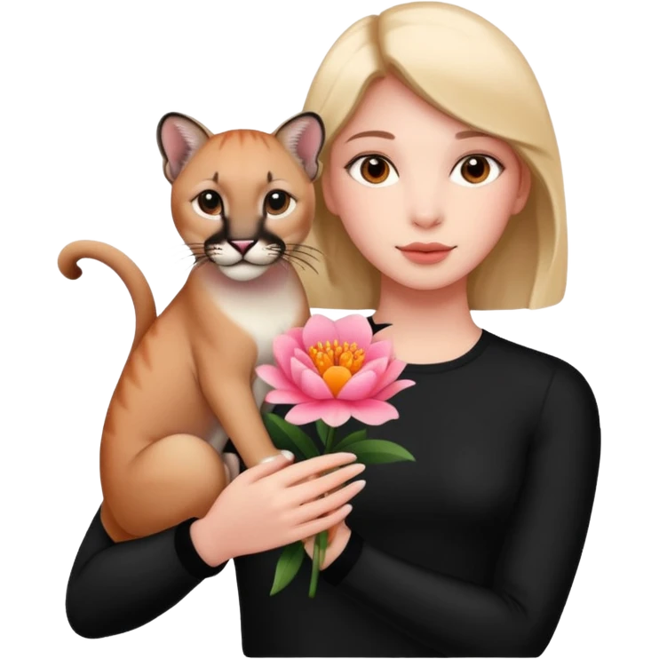 a flower in hand that holds the puma emoji