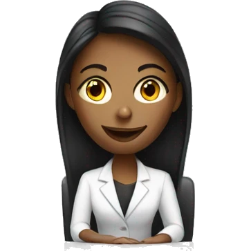 woman sitting at a white reception desk emoji