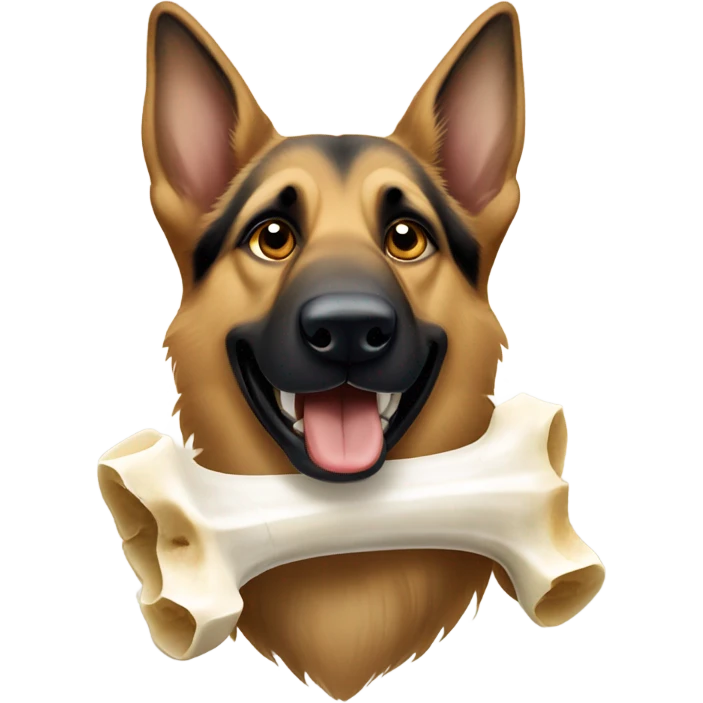 German Shepard with bone emoji
