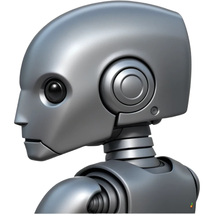 Pregnant male robot emoji. Profile view. Facing left. Square head. emoji