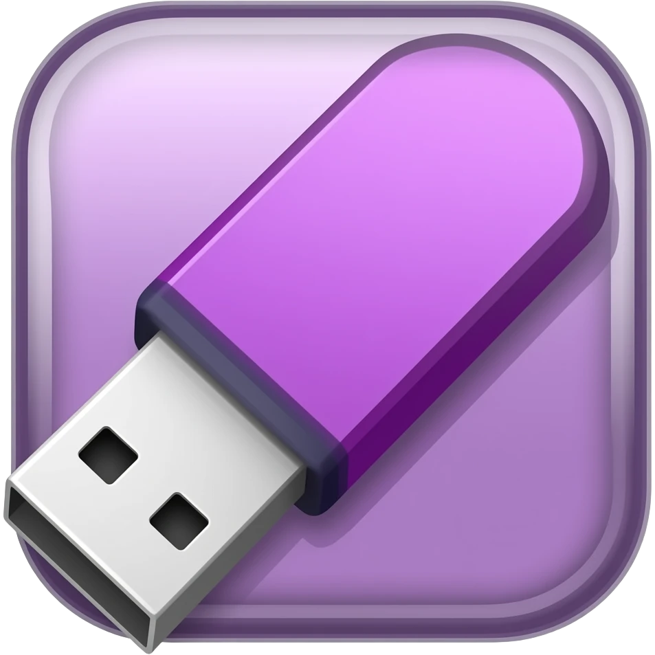 square purple flash drive emoji
