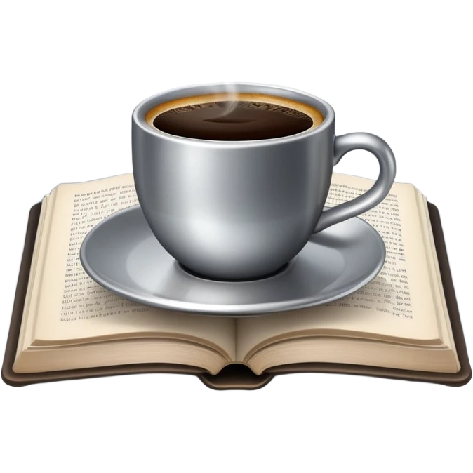 Coffee and a Book silver color emoji