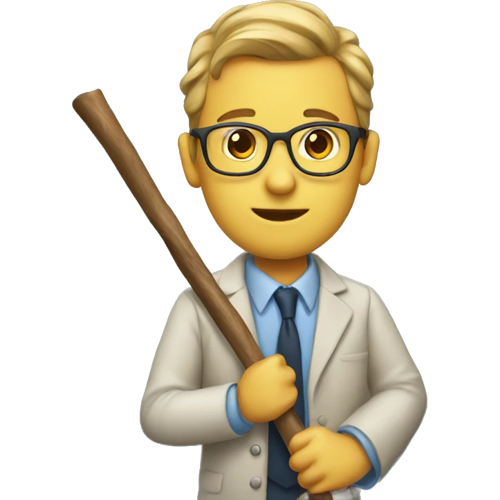 a teacher with a stick emoji