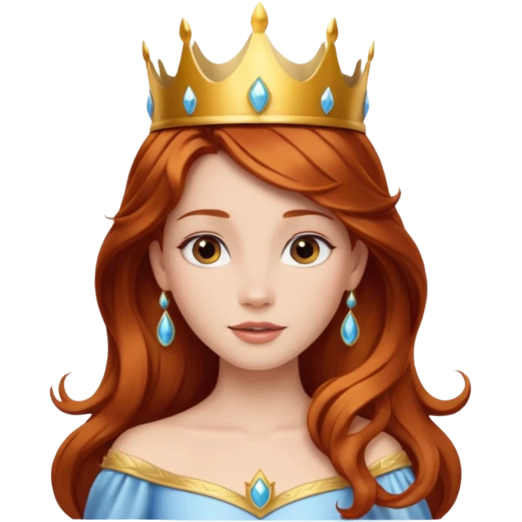 princess with a crown and flowing hair inspired by Disney emoji