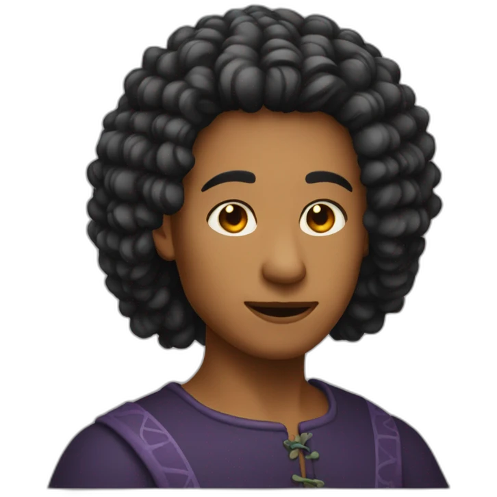 sorcière cheveux noir court emoji