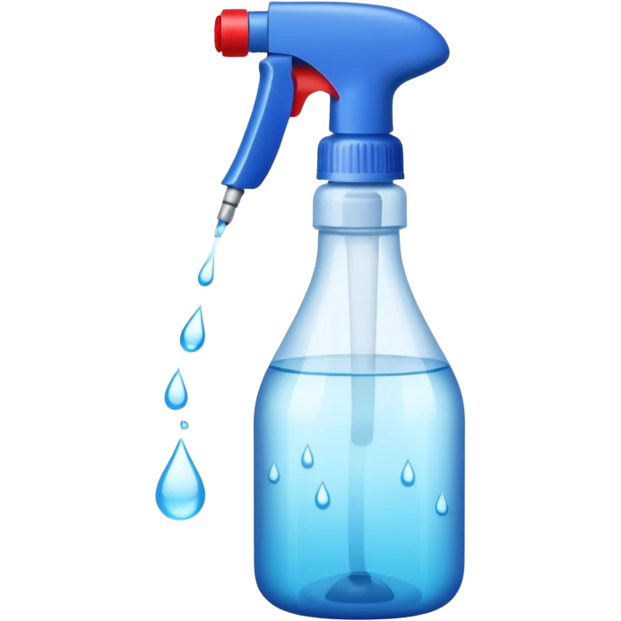 a spray bottle spraying water onto a burn wound. emoji
