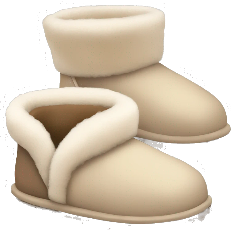 pastel beige cute ugg slippers emoji