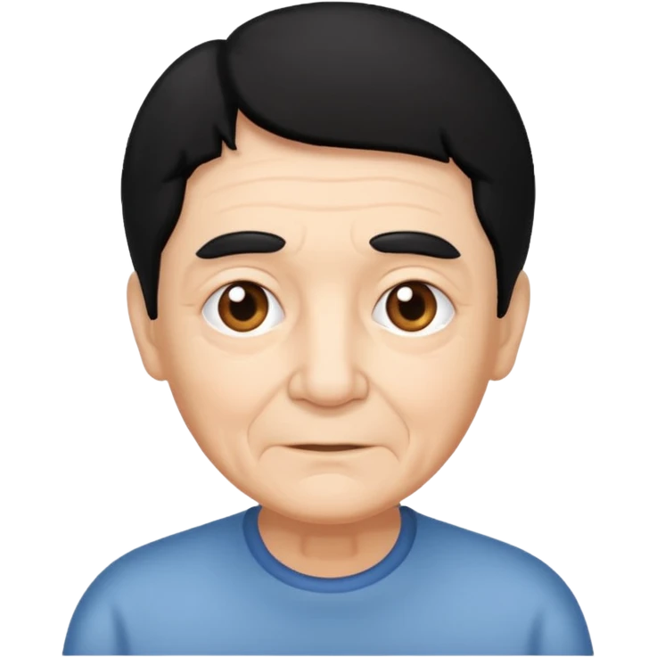 Black hair light skin old  emoji