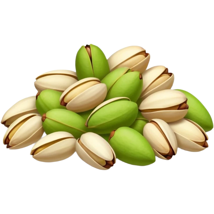 Heap of raw pistachio with shells, natural and organic, close-up view emoji