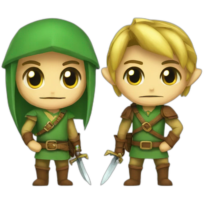 Link from Zelda and Freddy from fnaf emoji