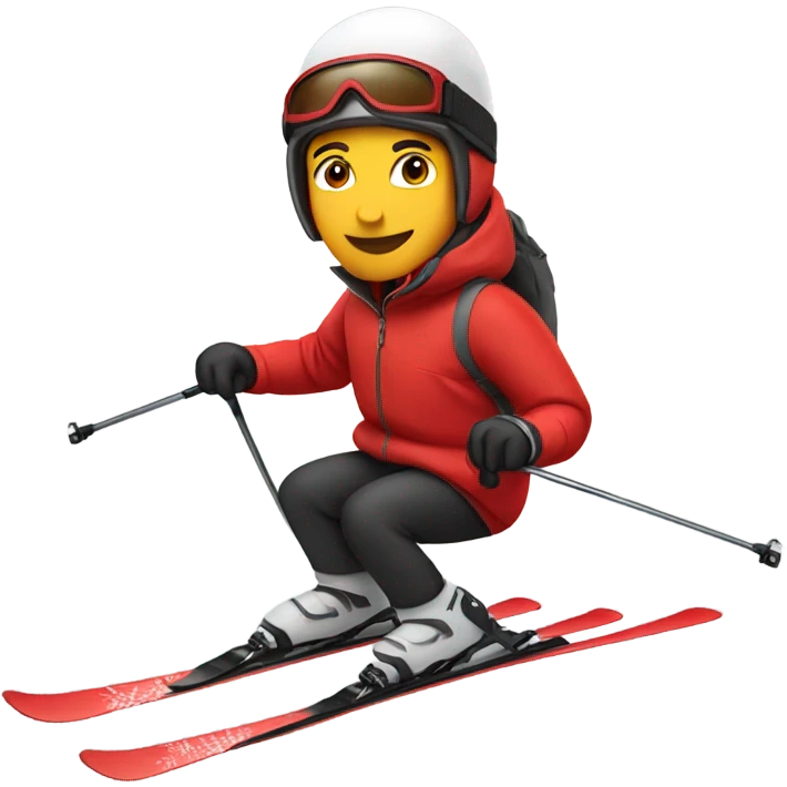 Skier in red jacket emoji