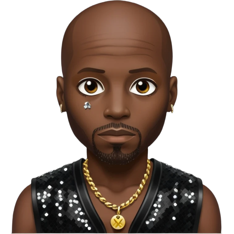 DMX with black sequin outfit emoji