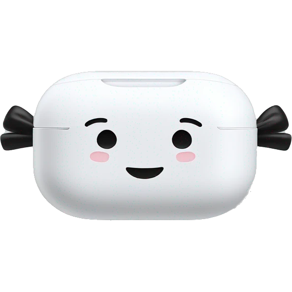 White AirPods Max with black bows emoji