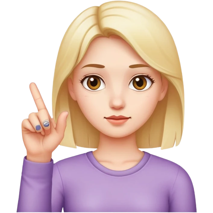 Girl holding up middle finger  emoji