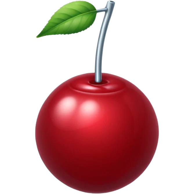 metallic dark red cherry candy emoji