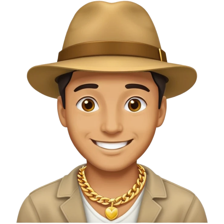 smiling man with a hat and gold chain emoji