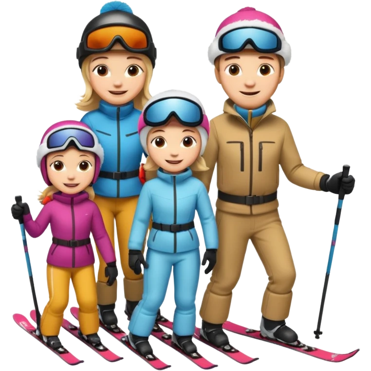 A Family skiën  emoji