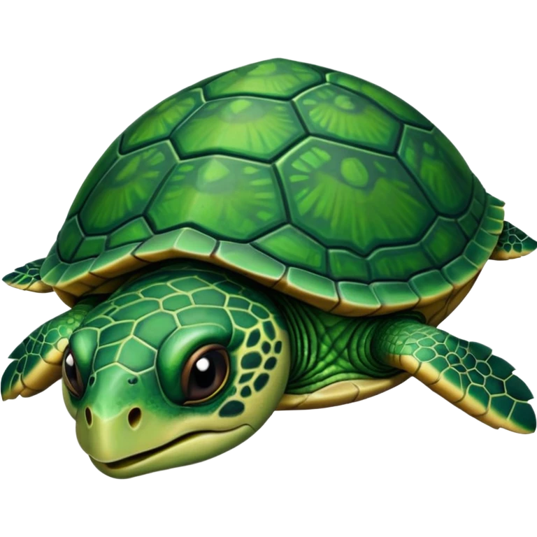 Angry dark green turtle that has half closed eyelids emoji