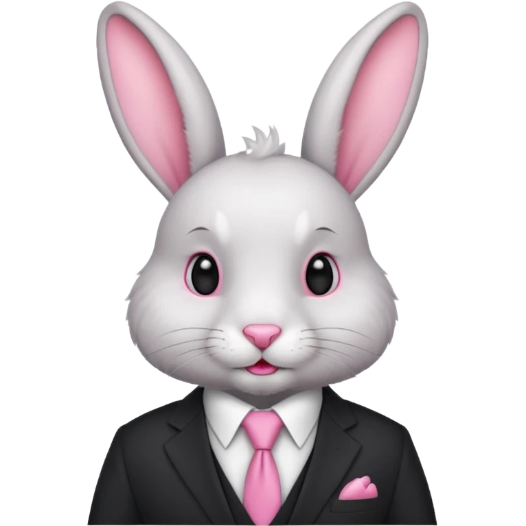 rabbit with sutit tie emoji