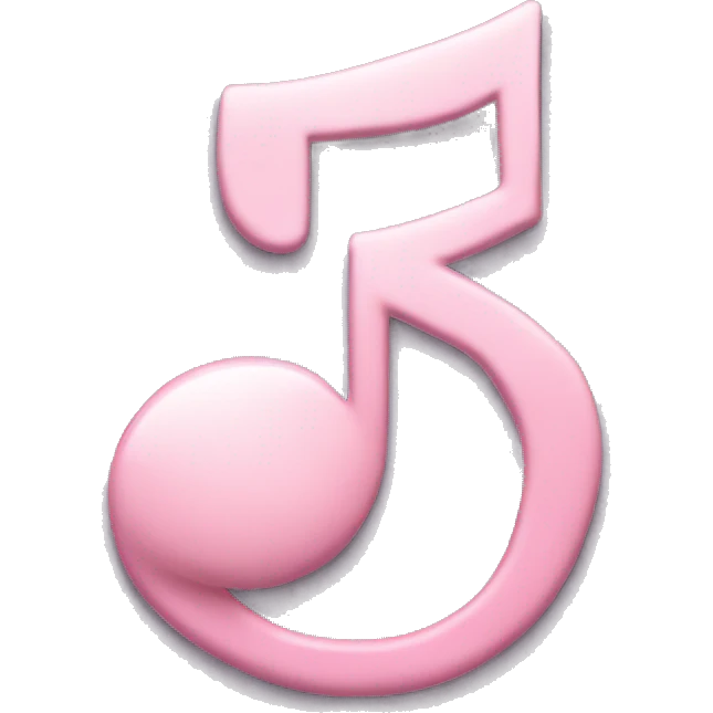 music 8th note with a light pink bow on it  emoji