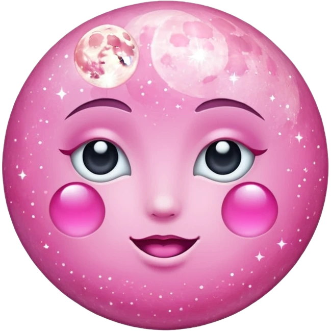 Pink sparkly moon emoji