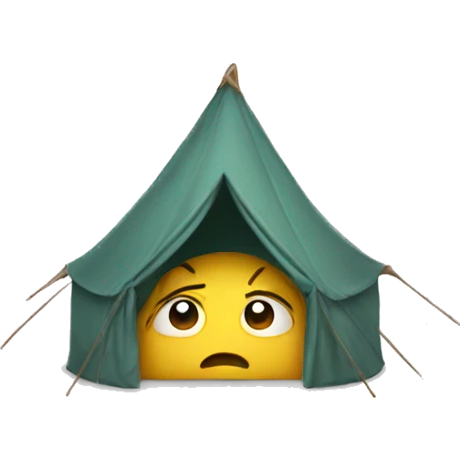 Crying tent emoji