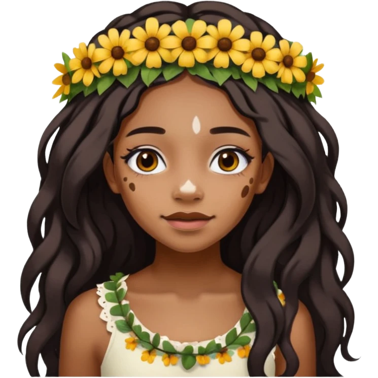 emoji of a black girl with vitiligo.she should have a lot of hair and vitiligo patches emoji