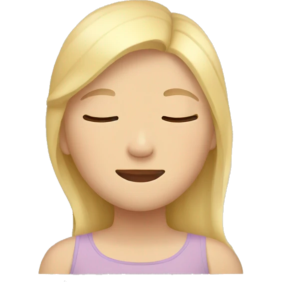 Girl with blonde hair sleeping with arms above head  emoji